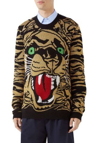 gucci tiger sweater replica|gucci lamb print sweater.